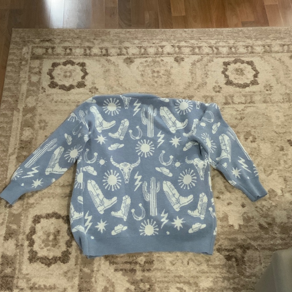 Blue Patterned Women's Sweater